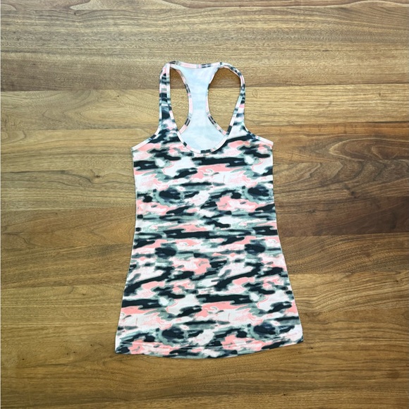 Lululemon Cool Racerback Wamo Camo Barely Pink Long Tank Top - No Size Tag - Picture 1 of 9